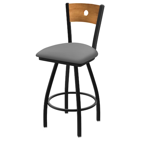 Holland Bar Stool Co 36" Swivel Counter Stool, Black Wrinkle, Med Back, Canter Grey Seat X830